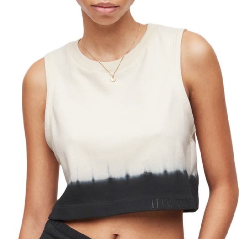 AllSaints dip-dyed crop tank sweatshirt